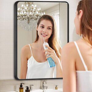 NEW Rectangle Metal Framed Bathroom Vanity 15"x24" Wall Hanging Modern Mirror